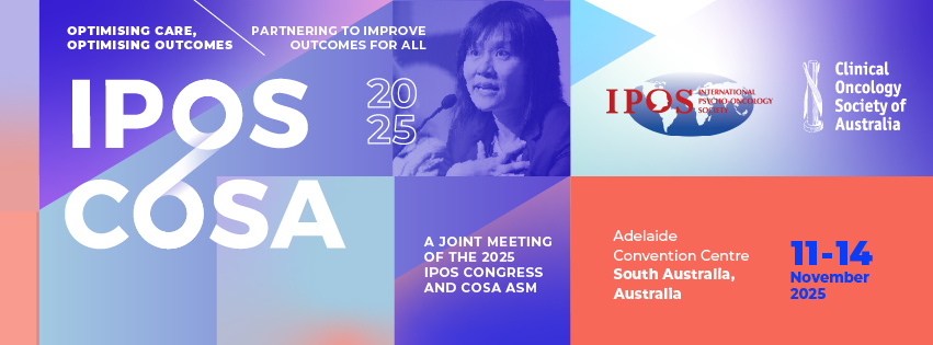 Banner for the 2025 IPOS Congress and COSA ASM featuring event details: Adelaide Convention Centre, South Australia, 11–14 November 2025, with logos and a woman speaking in the background.